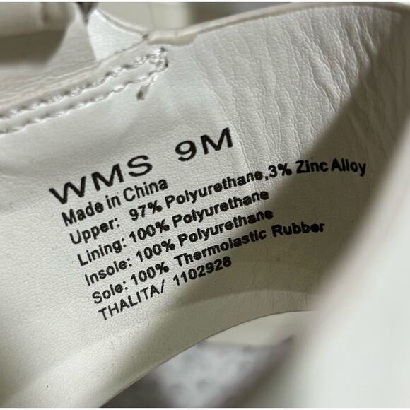 ALDO white faux leather platform sandals casual beachy adjustable comfort US 9M - Picture 4 of 9